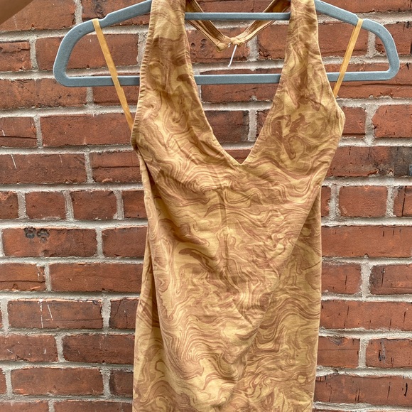 Motel Rocks Marble Brown Halter Minidres - Picture 3 of 4